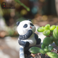 Ornement en résine Panda grimpant sur le rebord de l'aquarium, figurine suspendue mignonne pour la décoration d'aquascaping, cadeau