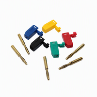 Prise banane 2 mm avec conception empilable, en cuivre pur plaqué or, à souder, isolation PVC pour l'électronique