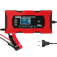 Cargador de Baterías Inteligente Automático de 12V 10A para Autos y Motocicletas con Carga Rápida y Enchufe Estándar Americano
