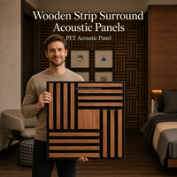 Panneaux acoustiques muraux en bois à lattes, panneaux insonorisants en PET pour cinéma maison et bureau