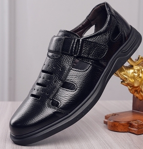 Zapatos de cuero sin cordones para hombre Up-4931r, sandalias deportivas planas y elegantes, zapatos casuales de vestir para negocios. - Product Image 3