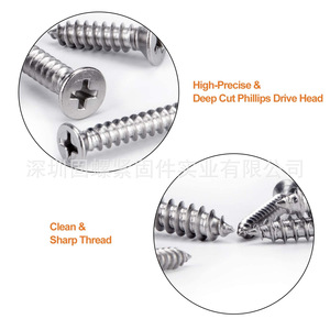 304 Stainless Steel Phillips Countersunk Self Tapping Screw Set 265Pcs M3 M4 M5 Metric Wood Screws Boxed - Product Image 3