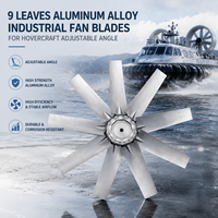 Aspas de Ventilador Industriales de Alto Rendimiento, 9 Aspas, Ángulo Ajustable, Aleación de Aluminio, Rodamiento de Bolas Eléctrico AC, OEM/ODM para Hovercraft