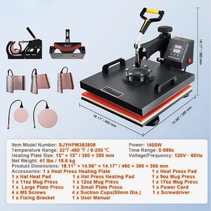 Combo Ảnh 8 Trong 1 Để Phóng To Máy Ép Nhiệt, Máy Ép Nhiệt Chuyển Nhiệt Kỹ Thuật Số 15X15 Inch - Product Image 3