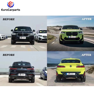2018-2021y <span class=keywords><strong>BM</strong></span> <span class=keywords><strong>X4</strong></span> G02 mise à niveau vers X4M F98 LCI 2022y ancien à nouveau Kit de carrosserie PP pare-chocs avant lèvre arrière embouts d'échappement accessoire de voiture - Product Image 5