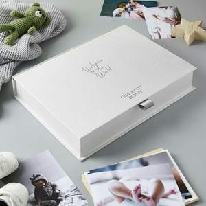 Caja de recuerdo de lujo para recién nacido, caja de recuerdo personalizada con cierre magnético, caja de recuerdo para bebé, esponja de laminación mate, venta al por mayor - Product Image 4