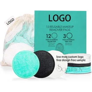 Reusable Makeup Remover Pads Eco Friendly & Zero Waste Soft Cotton Rounds Natural & Organic Face Cleansing Pads with Laundry Bag