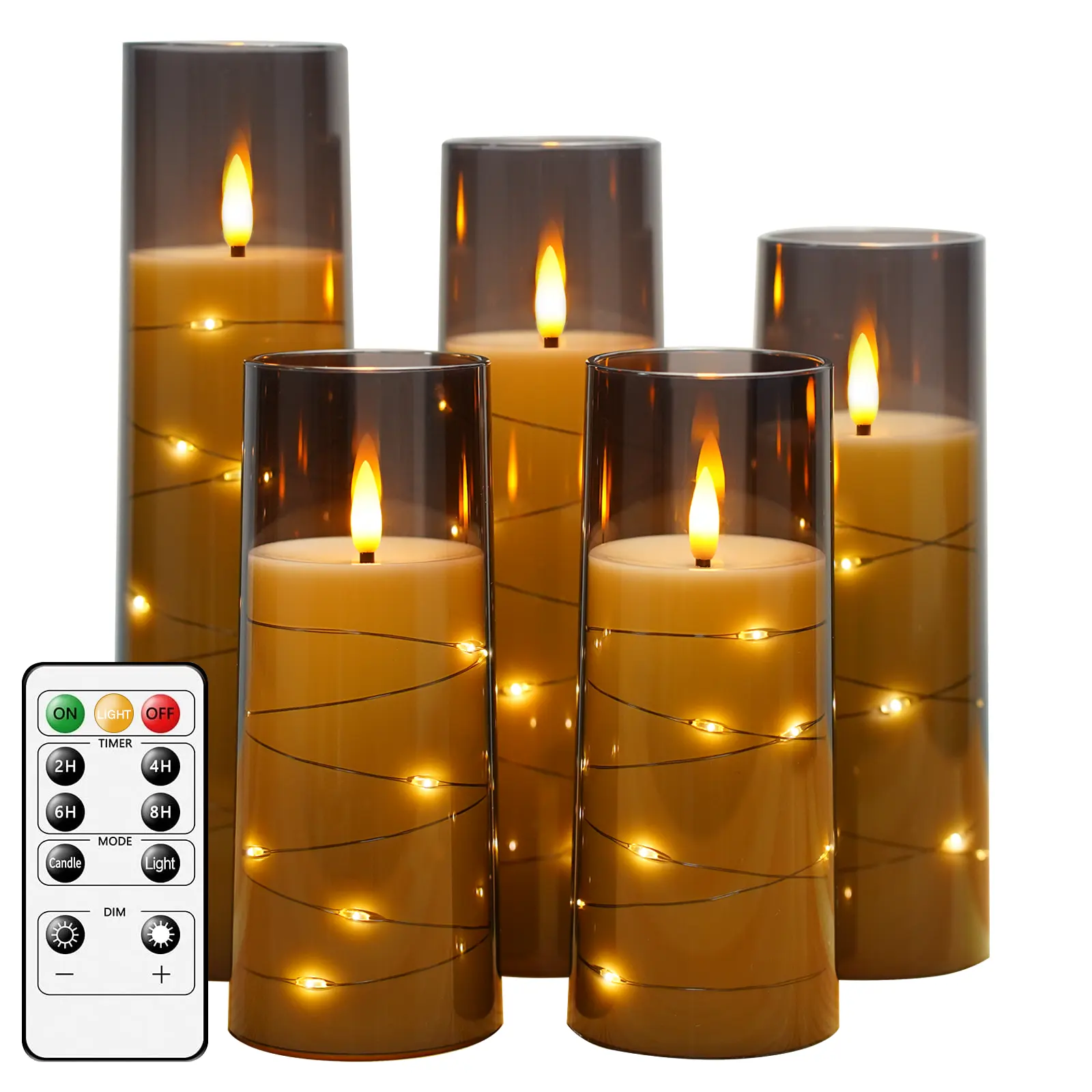 Logo personalizzato nuovo arrivo string light LED candle set AA battery power remote cadles per party holiday festival set acrilico