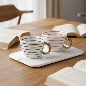 Nordic Simple <b>Large</b> Capacity Ceramic Coffee Cup Hand-Painted for Breakfast and Office Business <b>Gift</b> - Product Image 6