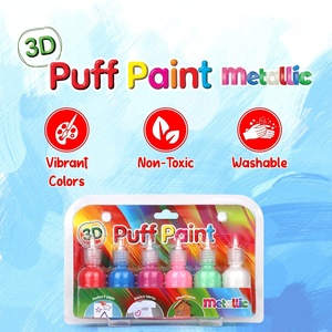 Peinture gonflante en gros, stylos de peinture gonflante métallisée, kit de coloriage 3D pour tissu, fournitures créatives de bricolage pour enfants - Product Image 2