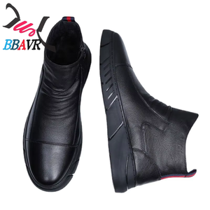 Botas Casuales de Invierno para Hombre, Estilo Británico, Impermeables, Antideslizantes, con Cierre de Cremallera, Parte Superior de PU con Detalles Adicionales - Product Image 2