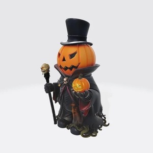 Lanterne en résine de citrouille effrayante et squelette pour Halloween, décoration de table, figurine macabre pour dropshipping Shopify - Product Image 1