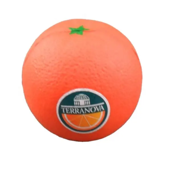 Custom logo squishy fruits orange toy Stress ball Anti stress toy