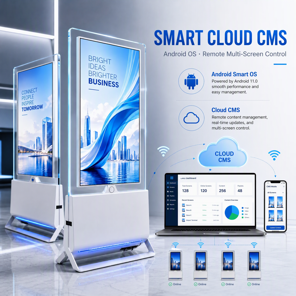 Transparent Touch Screen Double Sided Digital Signage Indoor ...