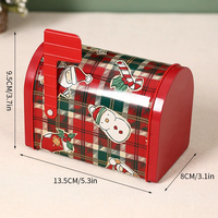 Boîte en forme de boîte aux lettres de Noël 135*80*H95mm, boîte à bonbons, emballage pour biscuits, boîte en étain hermétique pour chocolat