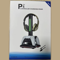 Support de charge RGB avec support pour casque, station d'accueil universelle pour manettes PS5/PS4/Xbox Series X/Switch Pro, chargeur à effet lumineux LED