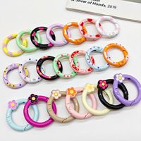 Porte-clés mignon en métal émaillé, mousquetons ronds, fermoirs à ressort en forme de cœur, fermoirs à ressort Shiduomei Love Key pour la fabrication de colliers