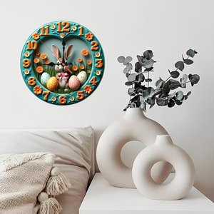 Round Wooden Wall <b>Clock</b> 25cm Natural Wood Color Quiet Design For Home <b>Bedroom</b> Study Room - Product Image 2