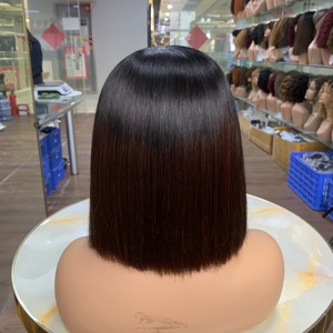Venta al por mayor de pelucas de cabello humano virgen vietnamita de 8 pulgadas para mujer, sin encaje, con flequillo, peluca de seda helada - Product Image 3