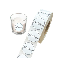 Étiquettes rondes d'impression personnalisée de luxe de haute qualité autocollants de cercle de produit de couvercle de bougie mate blanc permanent