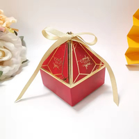 Boîte à dragées personnalisée en forme de pagode avec ruban, boîte cadeau pour bonbons et chocolats, pour décorations de fête