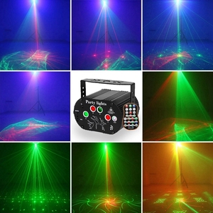 Miniluz láser para fiesta, luces estroboscópicas activadas por sonido, 60 patrones, con batería, para escenario, Dj, discoteca - Product Image 5
