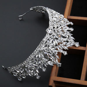 अलॉय क्रिस्टल लार्ज पेजेंट क्राउन यूरो-अमेरिका स्पार्कलिंग वेड टियारा ब्राइडल क्राउन लक्ज़री डायमंड शानदार एक्सेसरीज फेम - Product Image 3