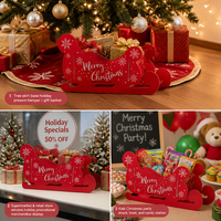 Boîte cadeau en carton à assembler soi-même, motif traîneau du Père Noël, pour fêtes de Noël en famille, décoration de luxe pour la maison