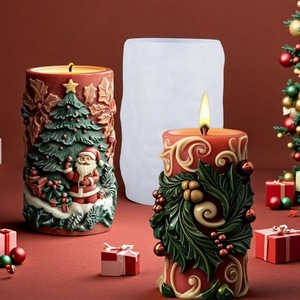 Christmas Scented <b>Candle</b> Silicone <b>Mold</b> Pillar Shape DIY Ornament <b>Mold</b> For Holiday Decorations - Product Image 2