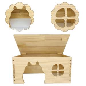 Casa de madera para hámster, casa para conejos, escondite bajo para conejos, cueva de madera para animales pequeños - Product Image 6