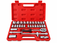 Jeu de clés à douille de 32 pièces, kit de douilles à cliquet Cr-V, ensemble d'outils manuels métriques pour la réparation automobile