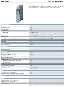 Controlador PLC S-IEMENS SIMATIC S7-1500 CPU 1511-1 6ES7511-1AK02-0AB0 6ES7511-1AK01-0AB0 Integrado - Product Image 4