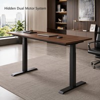 Escritorio Eléctrico de Altura Ajustable con Doble Motor Oculto de 2 Etapas, Escritorio Ergonómico para Trabajar de Pie o Sentado, Muebles de Oficina