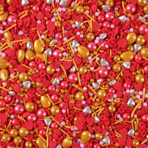 Lovebakery decorazioni torta di San Valentino a forma di cuore rosso per <span class=keywords><strong>oro</strong></span> commestibile e argento Confetti perle bottiglia di imballaggio per dessert - Product Image 3