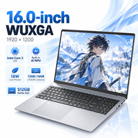 Ordinateur portable professionnel 16 pouces Intel Core 3 304 AI NPU 16 Go de RAM 512 Go SSD WUXGA Vente en gros OEM ODM Usine