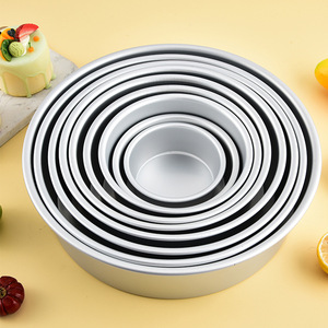 Plaque de cuisson ronde en aluminium pour gâteaux de 4, 5, 6, 7, 8, 9, 10, 11 et 12 pouces, idéale pour les fêtes, les mariages, les anniversaires et Noël - Product Image 1