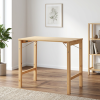 Table de patio pliante en bois naturel – Mobilier durable en pin radiata pour jardins, aventures en camping et rassemblements en plein air