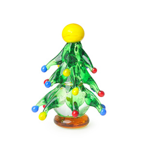 <b>Mini</b> Glass Christmas Tree Figurine Ornaments Glass Tabletop Christmas Tree Decoration Holiday <b>Table</b> Decoration - Product Image 3