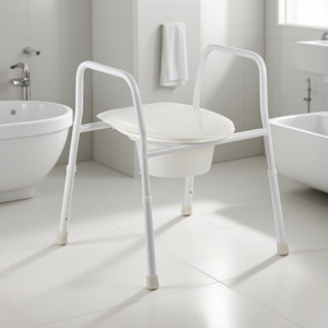 Foxconn Adjustable Commode Chair White 160kg Capacity For <b>Elderly</b> And Pregnant Women Bathroom Use - Product Image 1