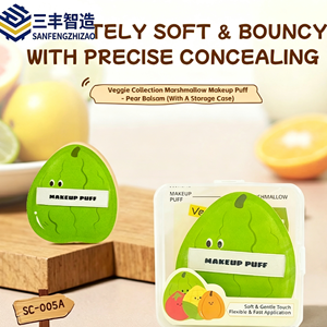 Cute Purple Dual Sided Makeup Sponge Puff Set, Soft Honeycomb Powder Puff with Storage Card Package, <b>Foundation</b> Beauty - Product Image 3