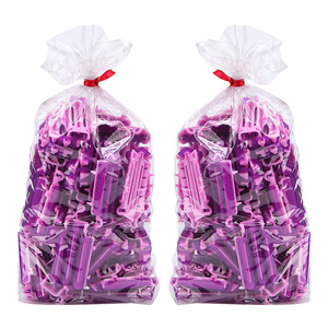 Bigoudis sans chaleur à clipser, violet rose, 50 pièces par sachet, pour un volume et un effet rebondi - Product Image 1