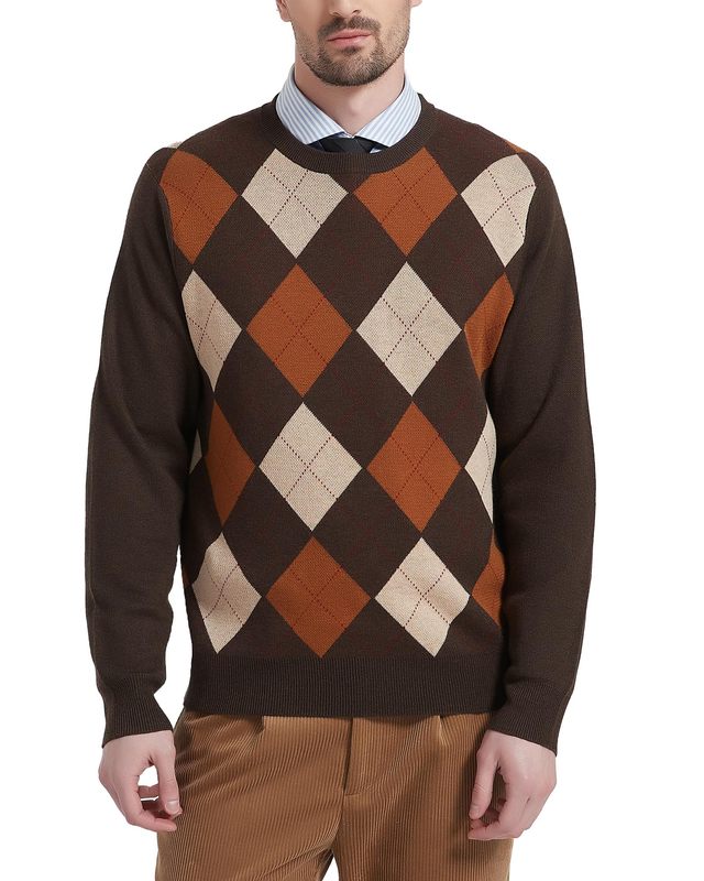 Men s Wool Blended Round Neck