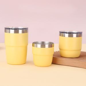 Tasse de voyage isotherme personnalisée en acier inoxydable à double paroi, empilable, avec revêtement en poudre, pour café et vin, 4oz, 6oz, 8oz - Product Image 2