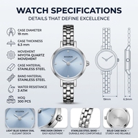 Montre à quartz vintage de luxe en acier inoxydable, mini, avec fermoir pliant, résistante à l'eau, design rétro minimaliste pour femmes - OEM