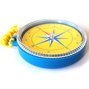 Bussola didattica ecologica in plastica da 100 mm di diametro con copertura blu - Product Image 3
