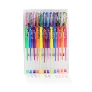 Custom Logo Cute Gel Pens Set Glitter Plastic Pen with Blue and Red Ink Colors