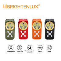 Lampe à clip magnétique rechargeable Brightenlux 500LM, lampe torche EDC COB avec stroboscope rouge et bleu, Type-C, pour camping et réparation, vente en gros usine