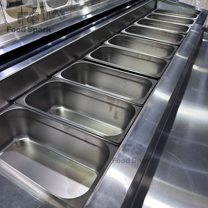 Table de préparation à plateau en marbre et en acier inoxydable <span class=keywords><strong>professionnel</strong></span> / Vitrine réfrigérée pour pizzas / <span class=keywords><strong>Comptoir</strong></span> <span class=keywords><strong>réfrigéré</strong></span> pour pizzas - Product Image 6