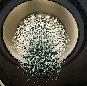 Personnalisation hôtel verre pierres décoratives plafonniers lustre pour grande table de sable département des ventes suspension