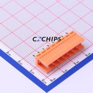 HT396V-3.96-8P Plug-in Terminal Block Through hole,P=3.96mm Connector Board-to-Board / Socket - Open 1x8P 3.96mm Orange - Product Image 1